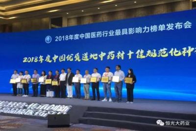 內(nèi)蒙古恒光大藥業(yè)股份有限公司在2018年度中國醫(yī)藥行業(yè)最具影...